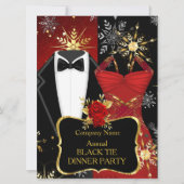 Christmas Corporate Formal Gala Red Tux 招待状 (正面)