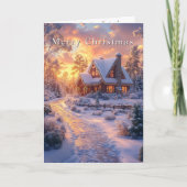 Christmas Country Home Sunset カード (正面)
