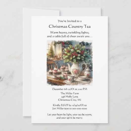Christmas Country Tea Party  招待状 (正面)