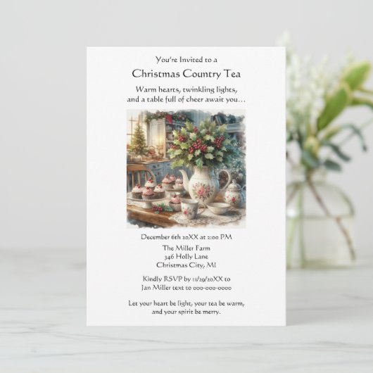 Christmas Country Tea Party  招待状 (スタンド正面)