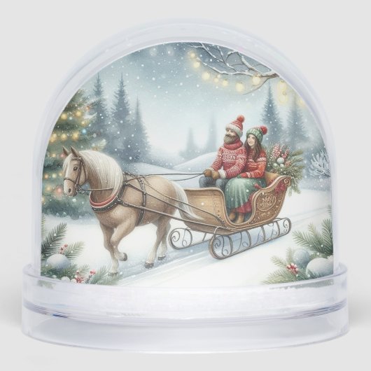 Christmas Couple Sleigh with Horse (正面)