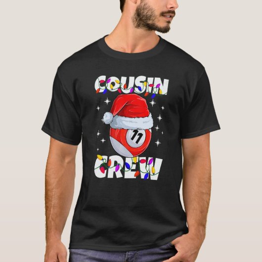 Christmas Cousin Crew 11 Ball Billiard Pajamas Fam Tシャツ (正面)