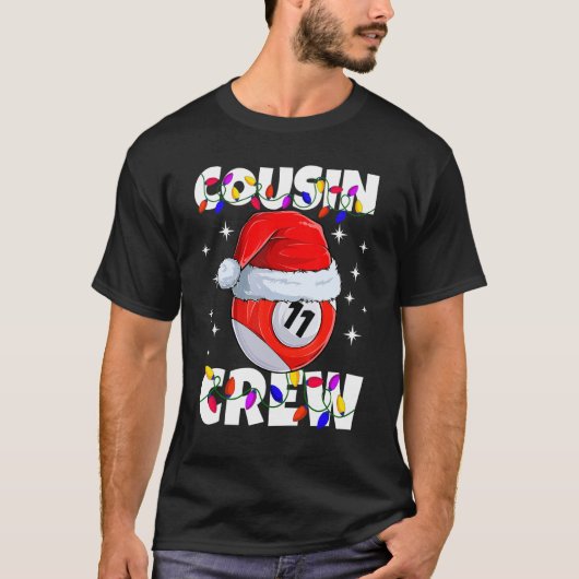 Christmas Cousin Crew 11 Ball Billiard Pajamas Fam Tシャツ (正面)