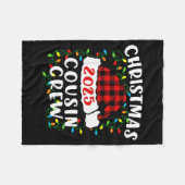 Christmas Cousin Crew 2025 Plaid Santa Hat Xmas Li フリースブランケット (正面(横))