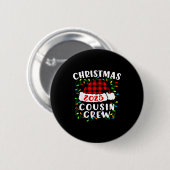 Christmas Cousin Crew 2025 Plaid Santa Hat Xmas Li 缶バッジ (正面&裏面)