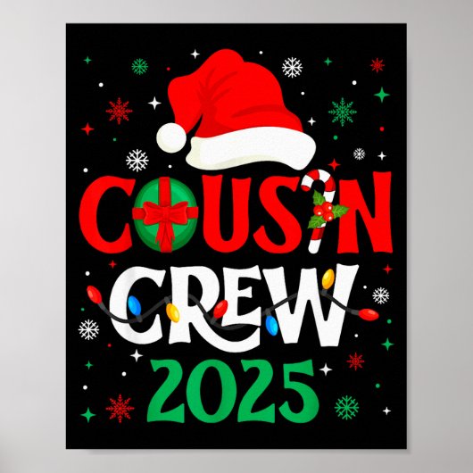 Christmas Cousin Crew 2025 Xmas Funny Matching Fam ポスター (正面)