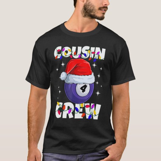 Christmas Cousin Crew 4 Ball Billiard Pajamas Fami Tシャツ (正面)