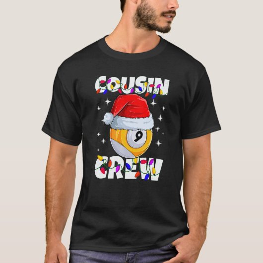 Christmas Cousin Crew 9 Ball Billiard Pajamas Fami Tシャツ (正面)