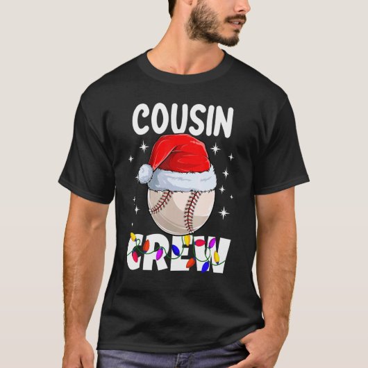 Christmas Cousin Crew Baseball Pajamas Family Xmas Tシャツ (正面)