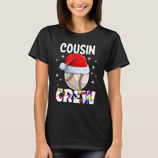 Christmas Cousin Crew Baseball Pajamas Family Xmas Tシャツ (正面)