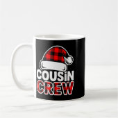 Christmas Cousin Crew Buffalo Red Plaid Pajamas Fa コーヒーマグカップ (左)