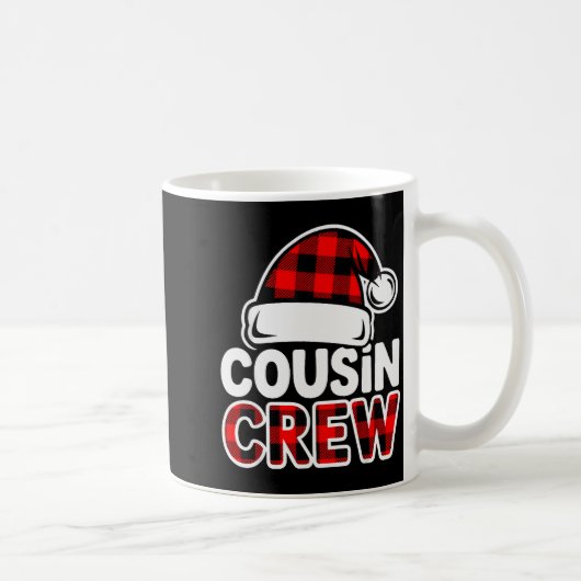 Christmas Cousin Crew Buffalo Red Plaid Pajamas Fa コーヒーマグカップ (右)