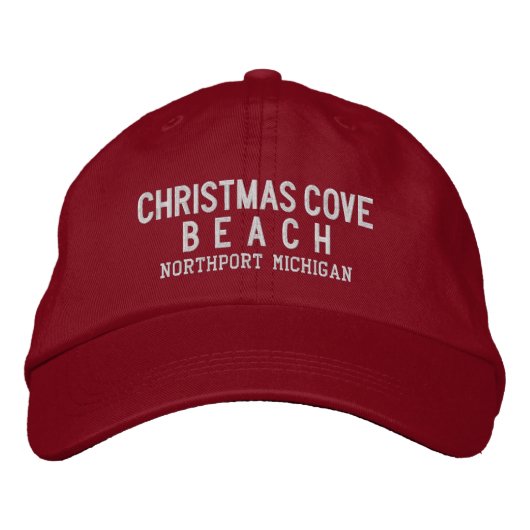 Christmas Cove Beach Michigan Baseball Hat 刺繍入りキャップ (正面)