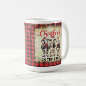 Christmas Cow Heifer Farmhouse Mug, Gift for Her コーヒーマグカップ (正面右)