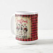 Christmas Cow Heifer Farmhouse Mug, Gift for Her コーヒーマグカップ (正面左)