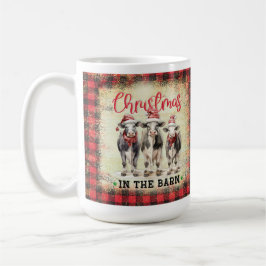 Christmas Cow Heifer Farmhouse Mug, Gift for Her コーヒーマグカップ