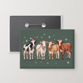Christmas Cow Lover Gift Funny Holiday Farm 缶バッジ (正面/裏面)