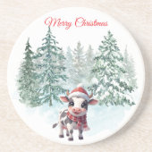Christmas Cow Sandstone Coaster コースター (正面)