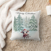 Christmas Cow Throw Pillow クッション (ブランケット)