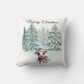 Christmas Cow Throw Pillow クッション (正面)