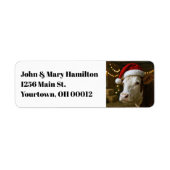 Christmas Cow Wearing a Santa Hat ラベル (正面)