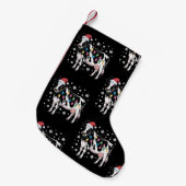 Christmas Cow Xmas Lights Santa Hat Farm Holiday スモールクリスマスストッキング (正面 (吊り時))