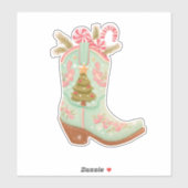 Christmas Cowboy Boot Sticker – Festive Western シール (シート)