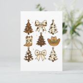 Christmas Cowboy Boots Western Santa Xmas サンキューカード (スタンド正面)