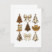 Christmas Cowboy Boots Western Santa Xmas サンキューカード (正面/裏面)