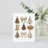 Christmas Cowboy Boots Western Santa Xmas シーズンポストカード (スタンド正面)