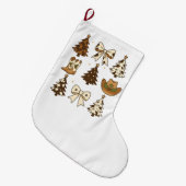 Christmas Cowboy Boots Western Santa Xmas ラージクリスマスストッキング (正面 (吊り時))