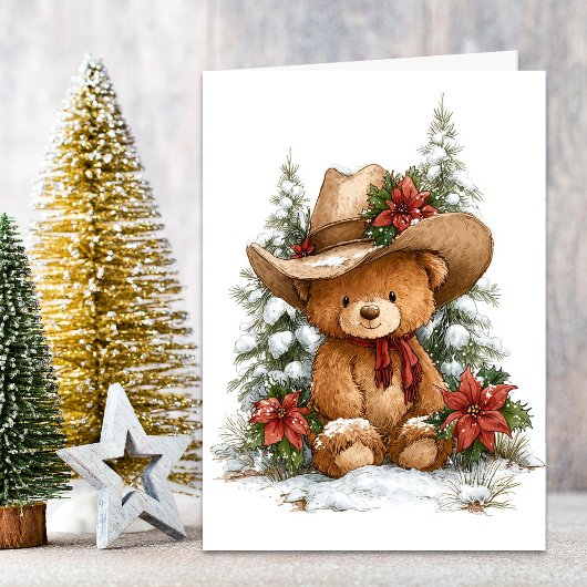 Christmas Cowboy Teddy Bear シーズンカード