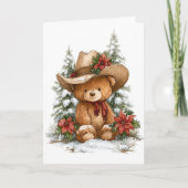 Christmas Cowboy Teddy Bear シーズンカード (正面)