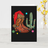Christmas Cowgirl Boots,western Christmas Funny Gi カード (黄色い花)