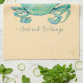 Christmas Crab Beach キッチンタオル (折り畳み)