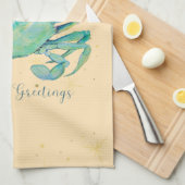 Christmas Crab Beach キッチンタオル (四つ折り)