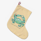 Christmas Crab Beach ラージクリスマスストッキング (正面 (吊り時))