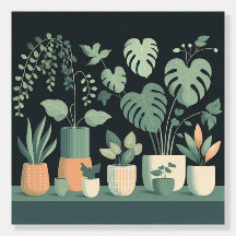 Christmas Cream Green Potted Plants