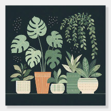 Christmas Cream Green Potted Plants