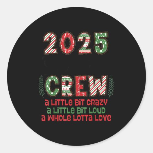 Christmas Crew 2025 Family Christmas Matching Xmas ラウンドシール (正面)