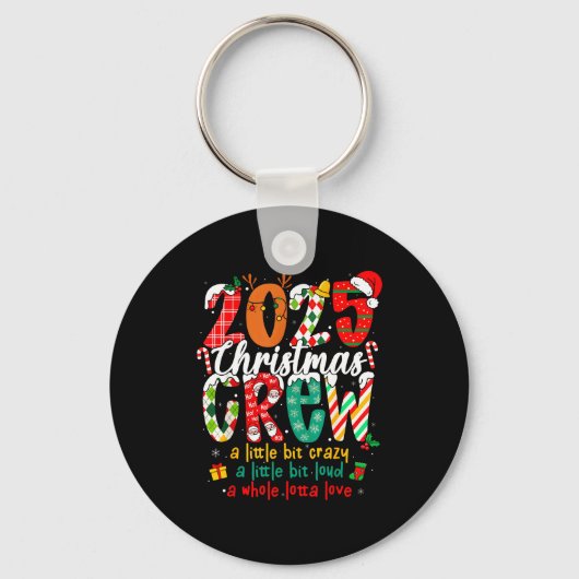 Christmas Crew 2025 Family Christmas Xmas Pajamas  キーホルダー (正面)