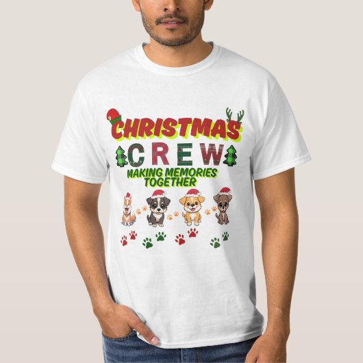 Christmas Crew Dog Shirt- Christmas dogs family  Tシャツ (正面)
