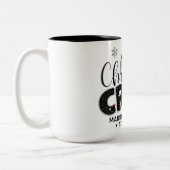 Christmas Crew Funny Family Making Memories Togeth ツートーンマグカップ (左)