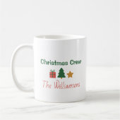 Christmas Crew Personalized Family Holiday コーヒーマグカップ (左)