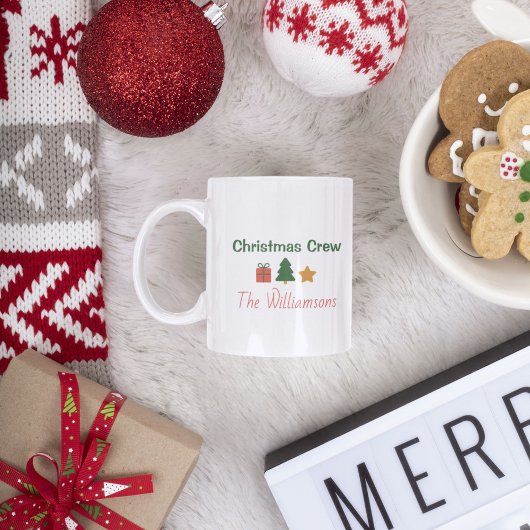 Christmas Crew Personalized Family Holiday コーヒーマグカップ