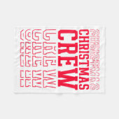 Christmas Crew Red Layered Text Family Santa Xmas  フリースブランケット (正面(横))