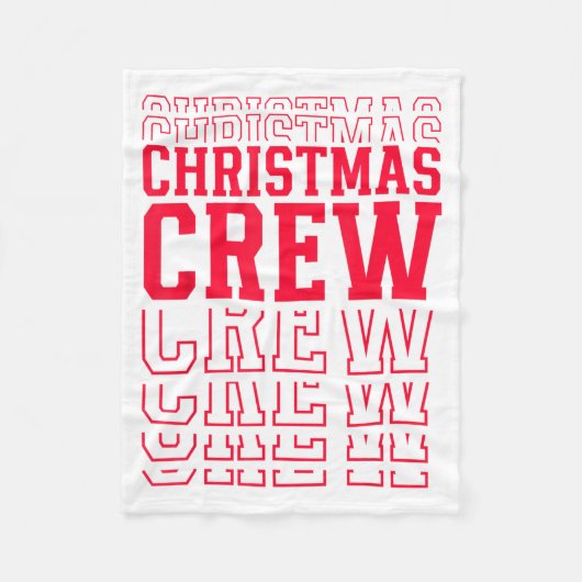 Christmas Crew Red Layered Text Family Santa Xmas  フリースブランケット (正面)