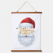Christmas Crew Santa Head Wall Art Print 吊り下げ型タペストリー (正面)