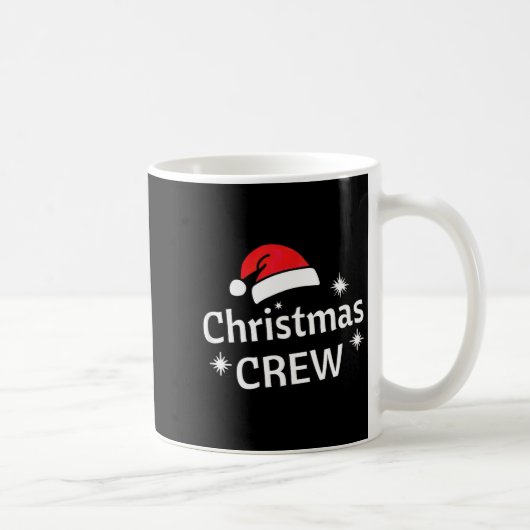 Christmas Crew Santa's Hat Merry Xmas  コーヒーマグカップ (右)