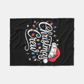 Christmas Crew Xmas Lights Family Matching Pajamas フリースブランケット (正面(横))